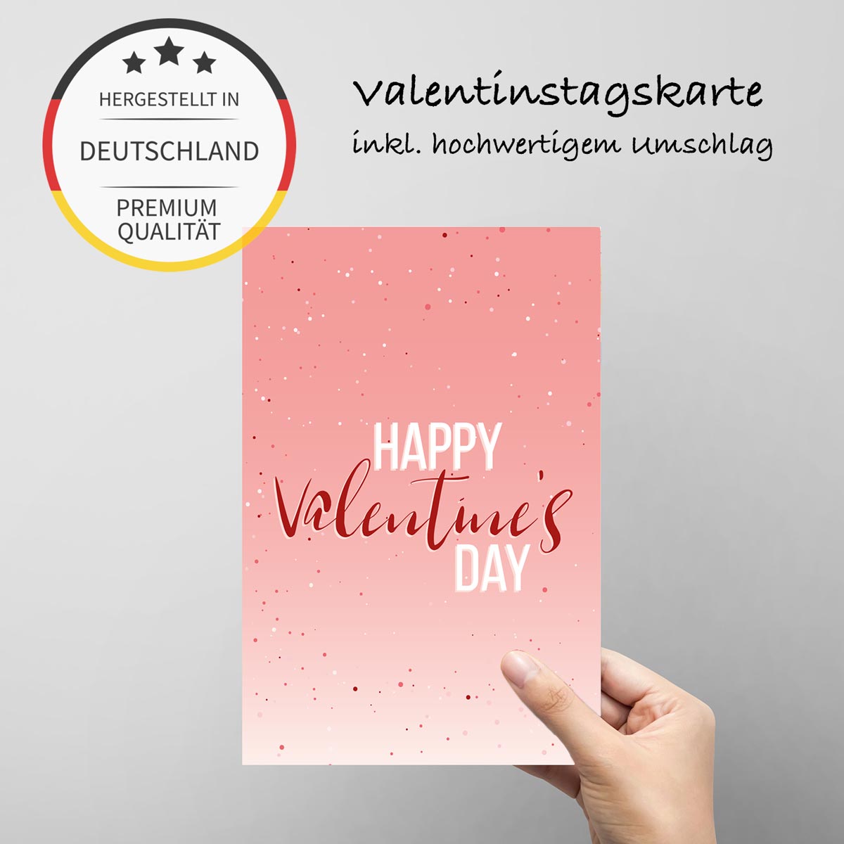 1 Valentinstagskarte 12x18cm Klappkarte +Umschlag Liebe Valentinstag Karte