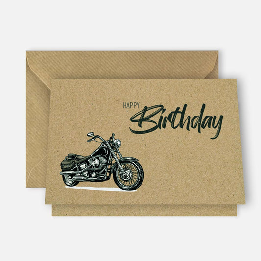 1 edle Geburtstagskarte Happy Birthday Motorrad Klappkarte 18x12cm + 1 Umschlag