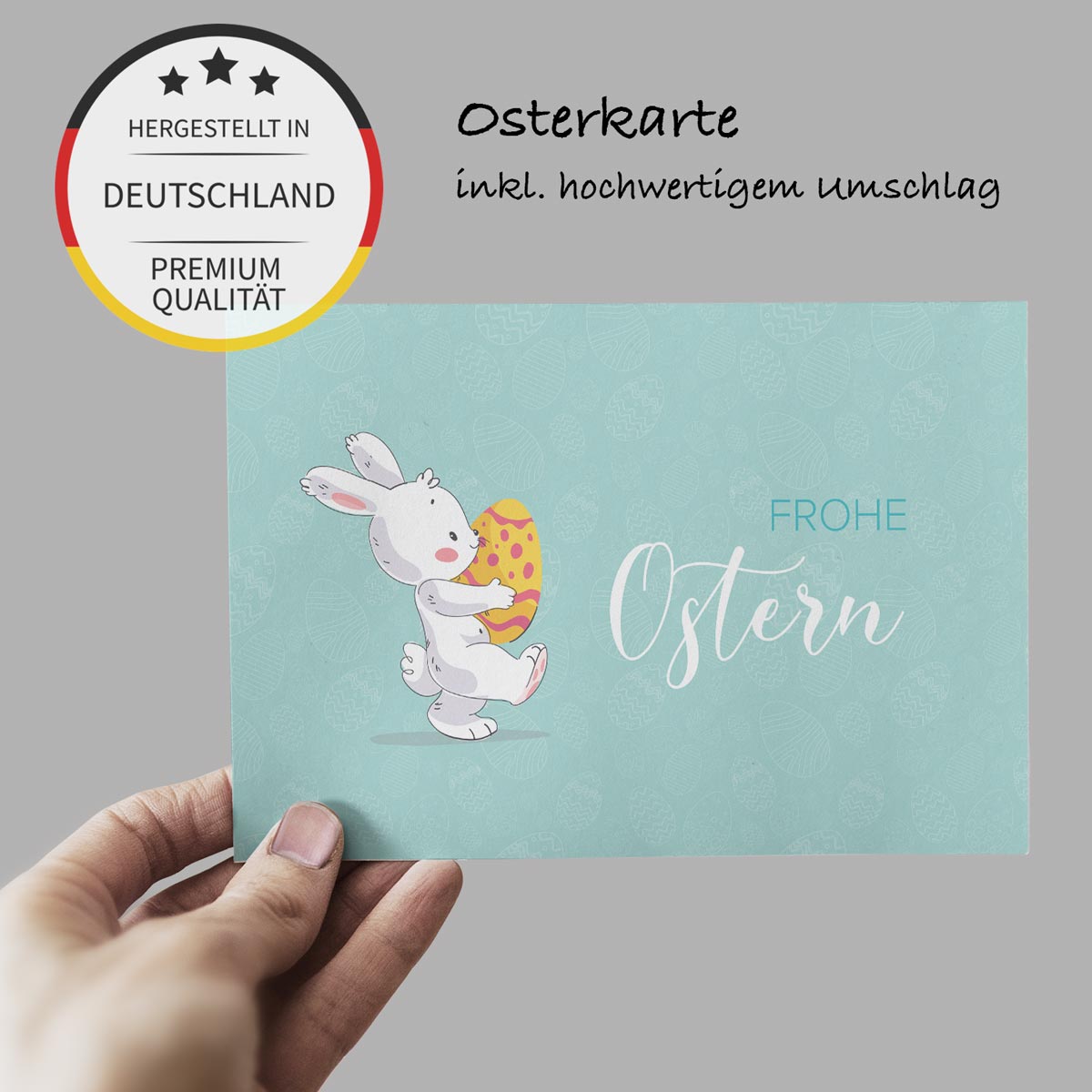 5 Osterkarten Grußkarten Karte Klappkarte Frohe Ostern 12x18cm mit Umschlag