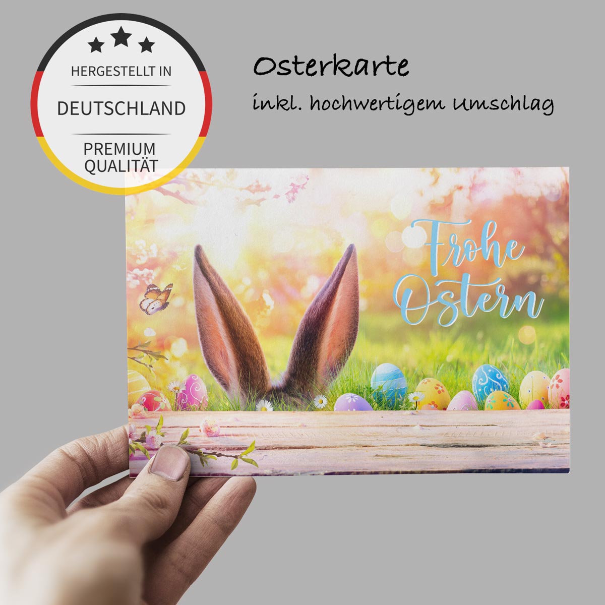 5 unterschiedliche Osterkarten Grußkarte Karte Klappkarte zu Ostern 12x18cm mit 5 Kuverts