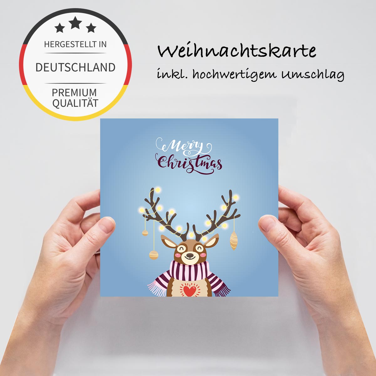 8 Weihnachtskarten Grußkarten für Weihnachten Klappkarten mit 8 Kuverts