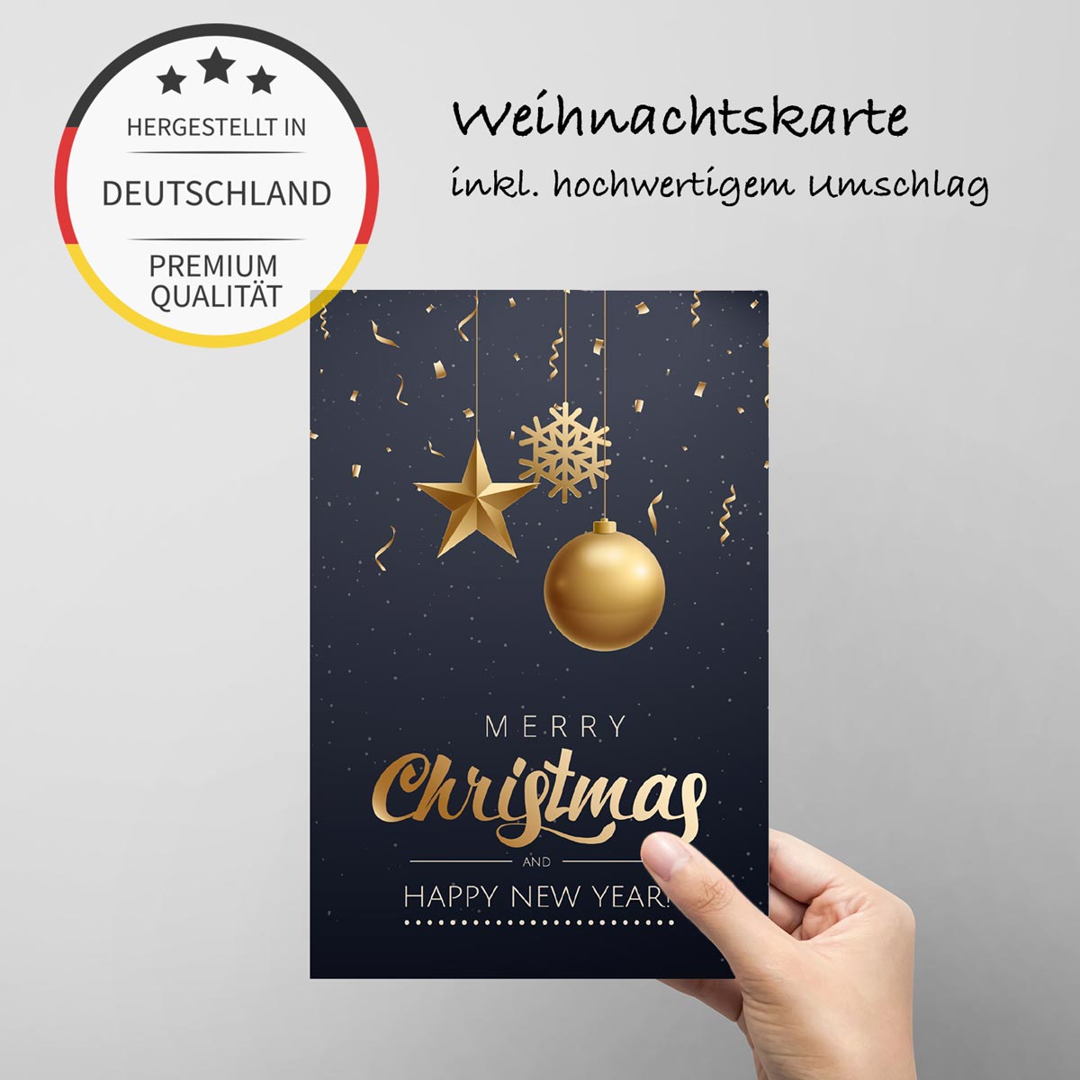 3 Weihnachtskarten Grußkarten für Weihnachten Klappkarten mit Umschlag Karten