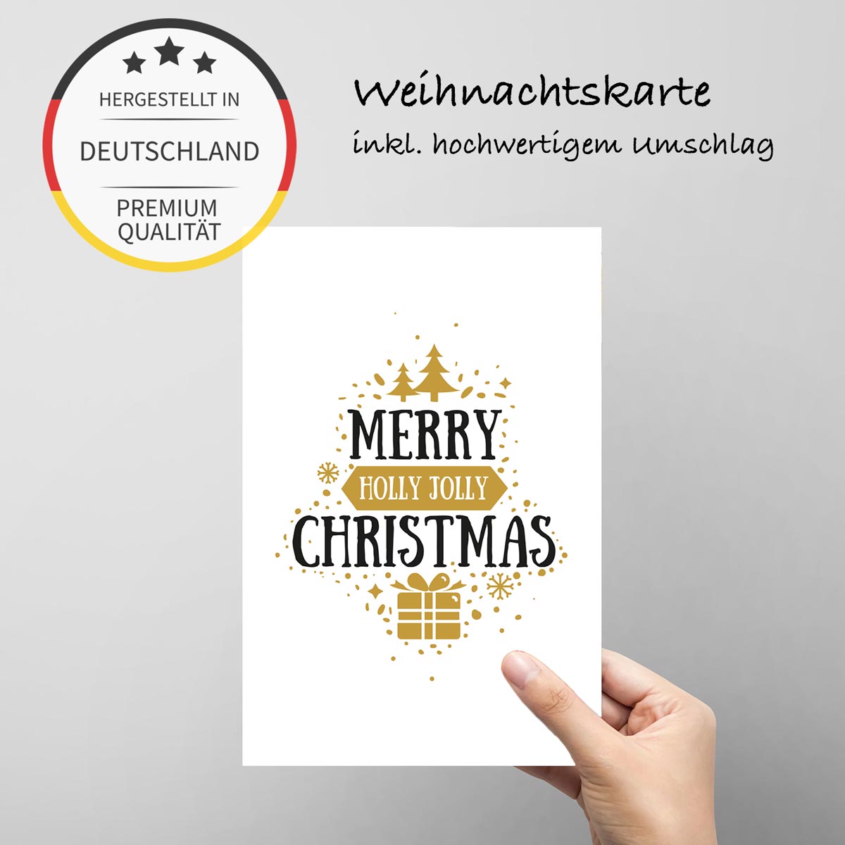 4 Weihnachtskarten Grußkarten für Weihnachten Klappkarten mit Umschlag Karten