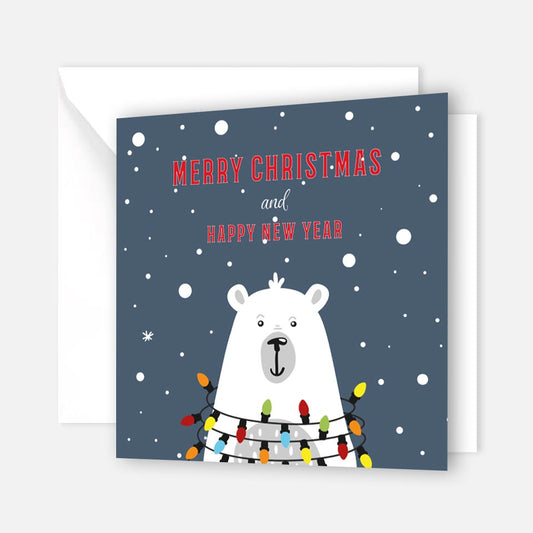 1 Weihnachtskarte Eisbär für Weihnachten Klappkarten mit Umschlag