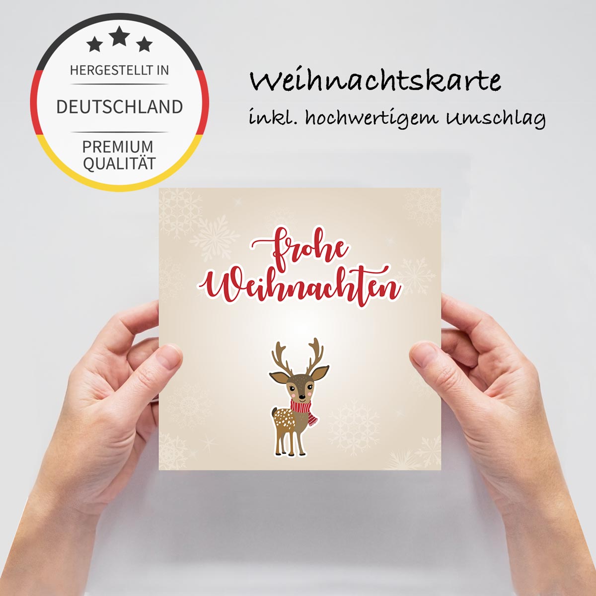 4 Weihnachtskarten Grußkarten für Weihnachten Klappkarten mit Umschlag Karten