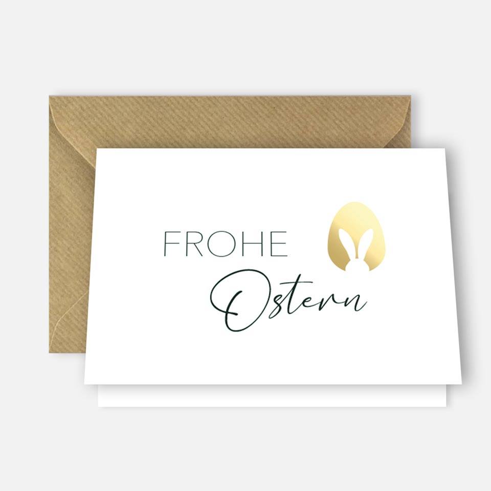 1  edle Osterkarten Designer-Grußkarten Karte Klappkarte Frohe Ostern + Umschlag