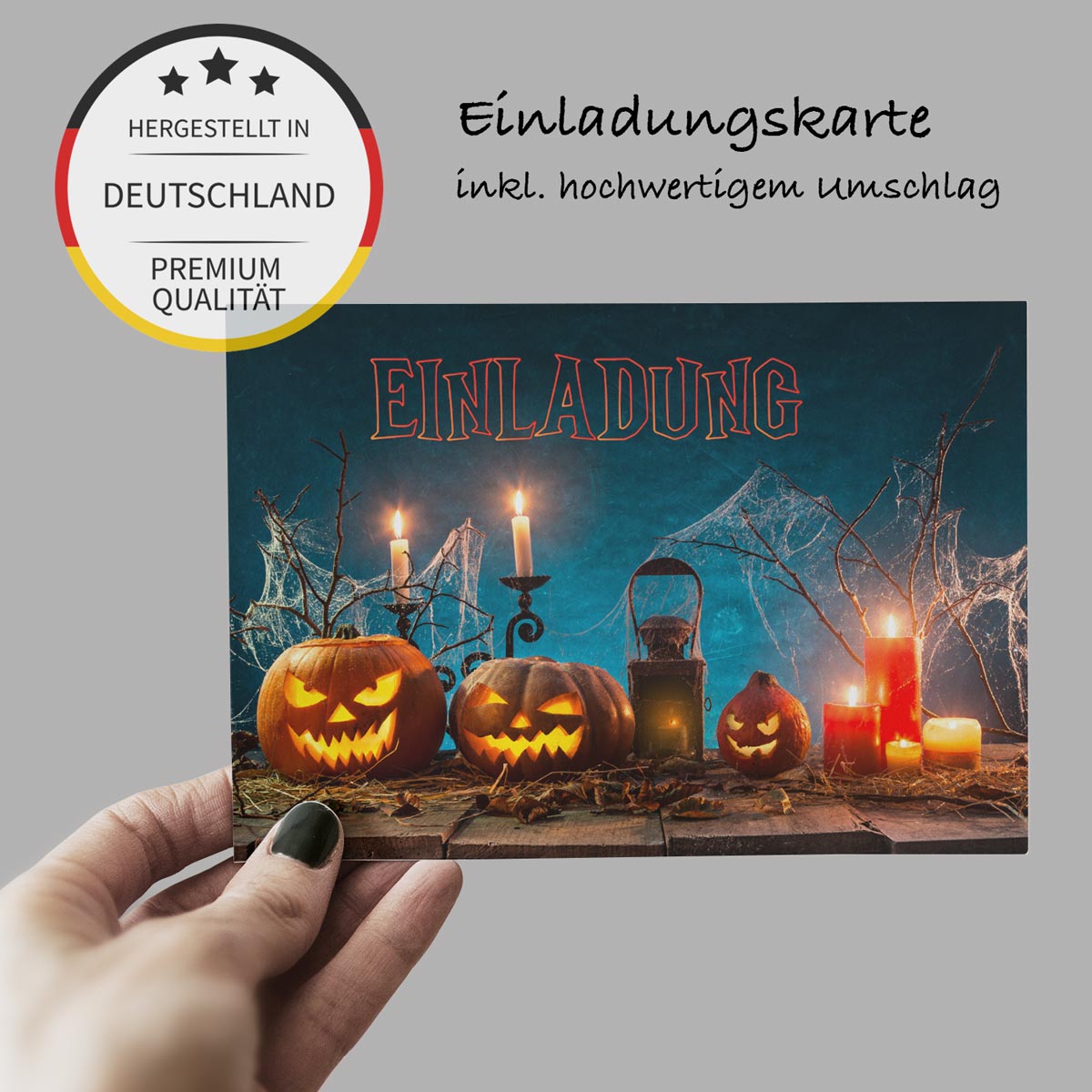 12 Einladungskarten für Halloween Party 10,5x14,8cm mit 12 Kuverts Partyeinladungen