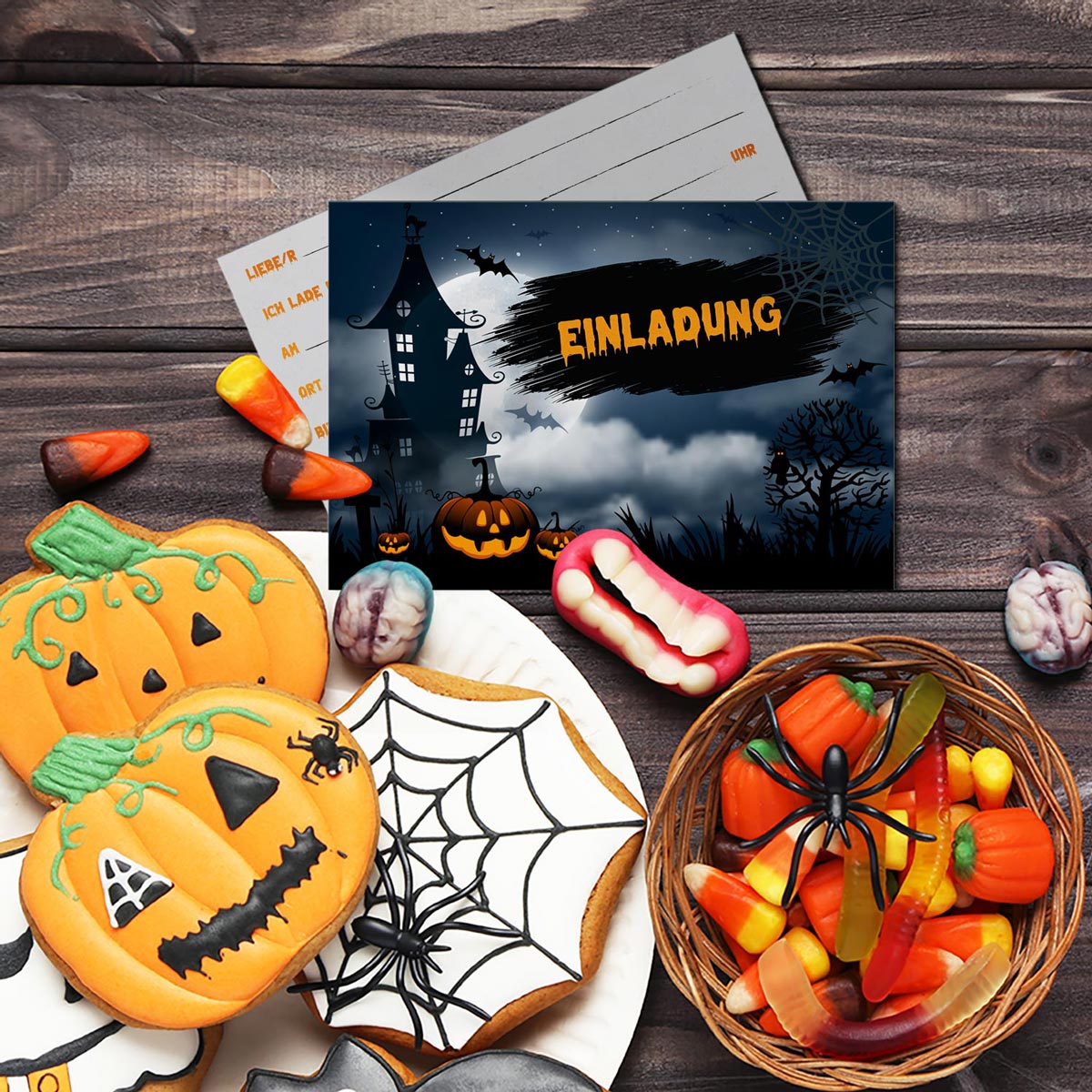 12 Einladungskarten für Halloween Party 10,5x14,8cm mit 12 Kuverts Partyeinladungen