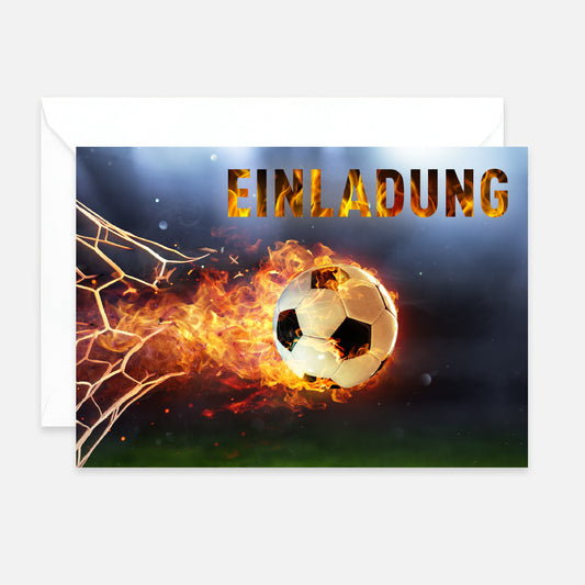 12 Einladungskarten Karte Geburtstagseinladung Fußball Kindergeburtstag 14,8x10,5cm