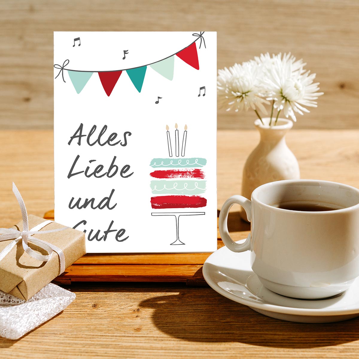 1 Premium Geburtstagskarte Happy Birthday 18x12cm mit Umschlag