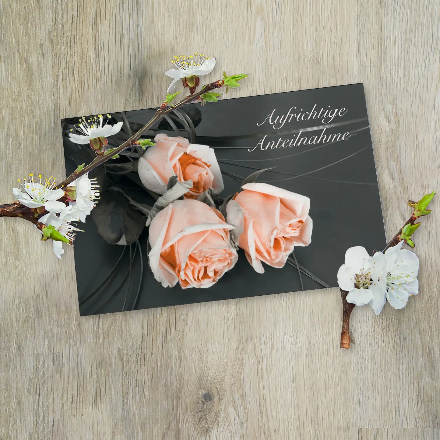 3 einfühlsame Trauerkarten Beileidskarten Klappkarten mit Briefumschlag Spruch - Merz Designkarten