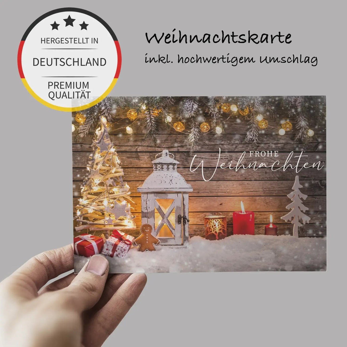 Edle Weihnachtskarte - Klappkarte mit weißem Kuvert Merz Designkarten