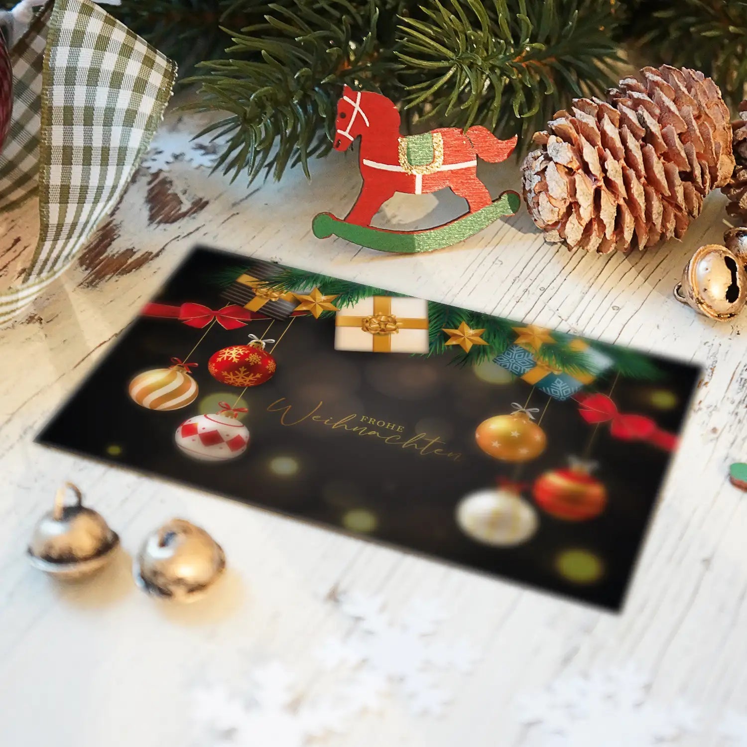 Moderne Weihnachtskarte - Klappkarte mit weißem Kuvert 12x18cm Merz Designkarten