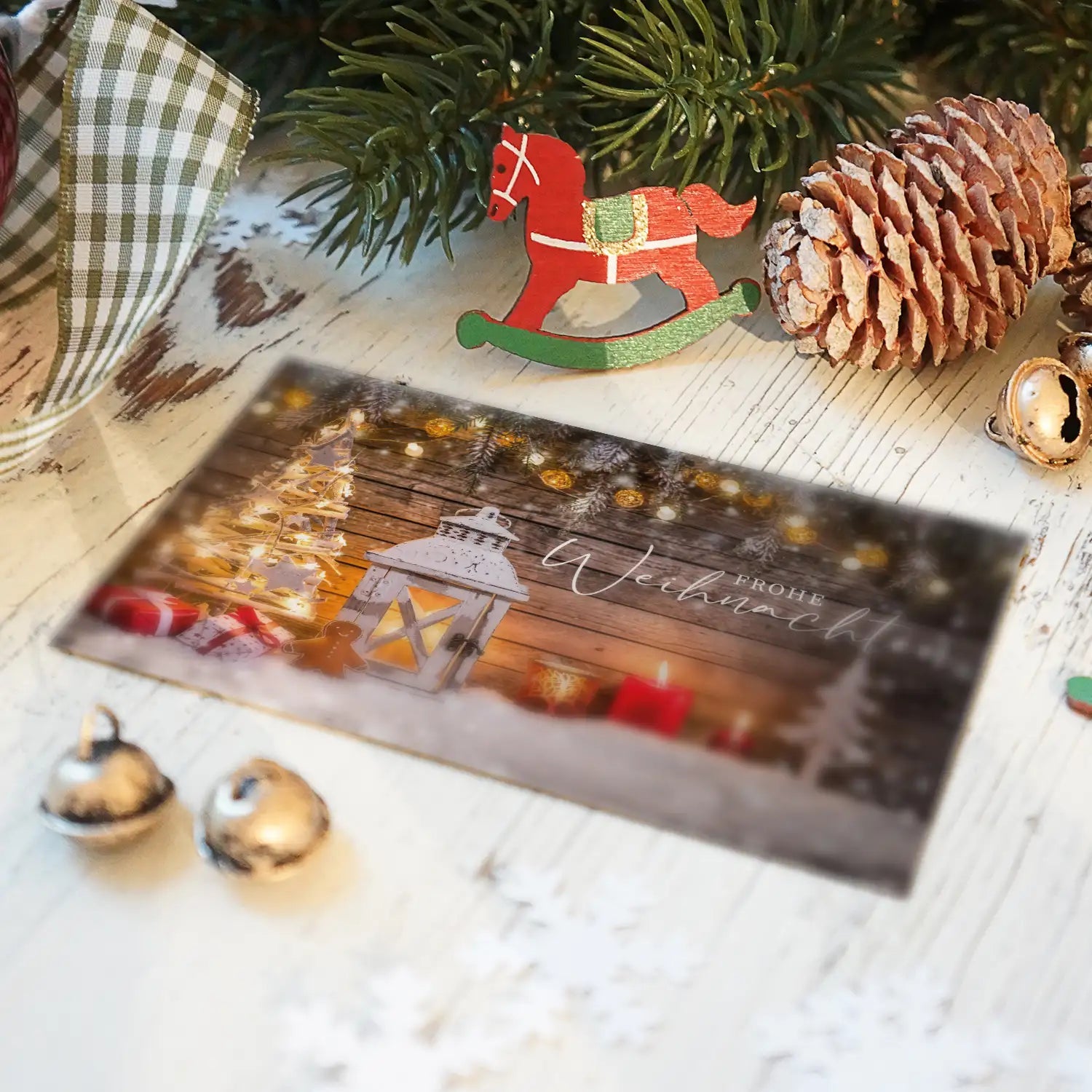 Edle Weihnachtskarte - Klappkarte mit weißem Kuvert Merz Designkarten