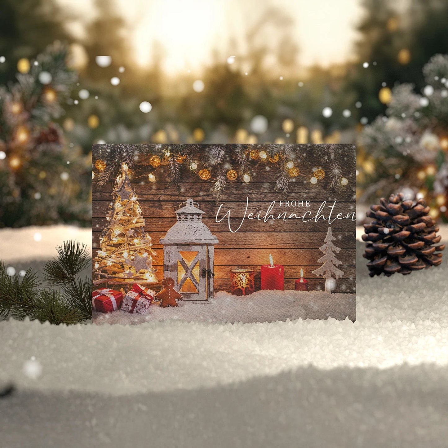 Edle Weihnachtskarte - Klappkarte mit weißem Kuvert Merz Designkarten