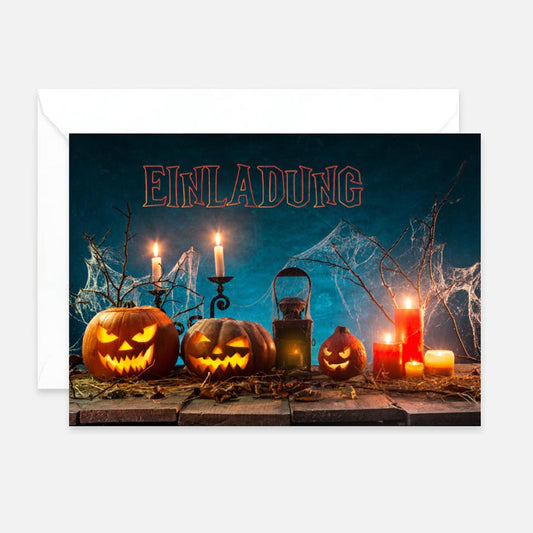 12 Einladungskarten Halloweenparty 10,5x14,8cm Postkarten Halloween + 12 Kuverts