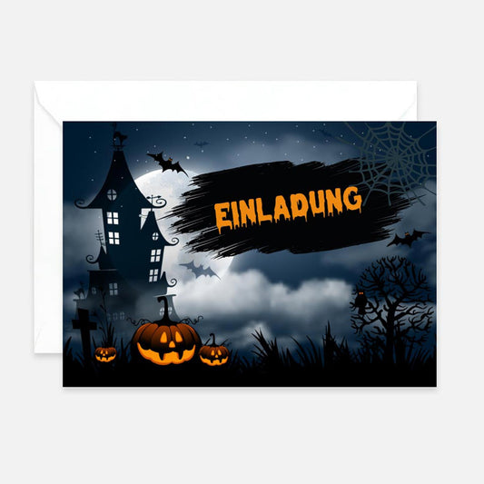 12 Einladungskarten Halloweenparty 10,5x14,8cm Postkarten Halloween + 12 Kuverts