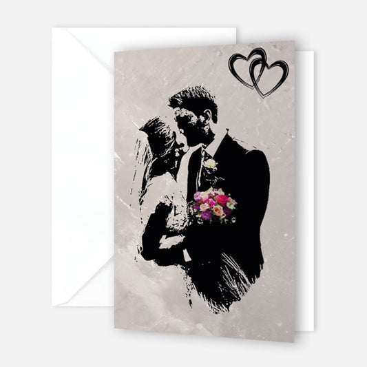 1 Hochzeitskarte 18x12cm mit Umschlag Glückwunschkarte zur Hochzeit Klappkarte