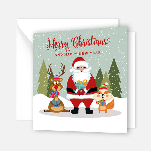 Lustige Weihnachtskarte  - Klappkarte mit weißem Kuvert