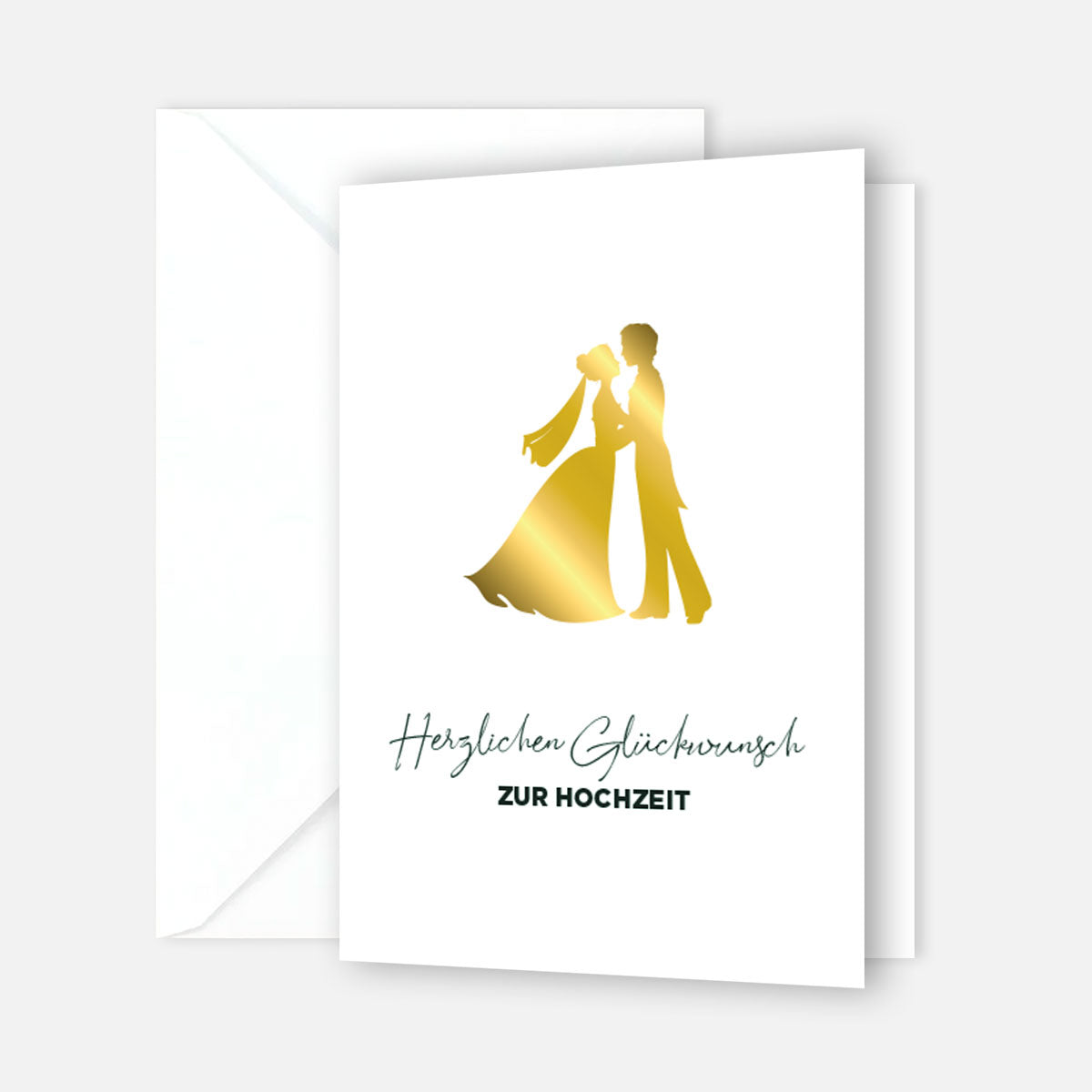 1 Hochzeitskarte 105x148mm mit Umschlag Glückwunschkarte zur Hochzeit Klappkarte