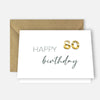 1 edle Geburtstagskarte zum 80. Geburtstag Klappkarte 10,5x14,8cm mit 1 Umschlag