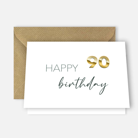 1 edle Premium-Geburtstagskarte zum 90. Geburtstag runder Geburtstag