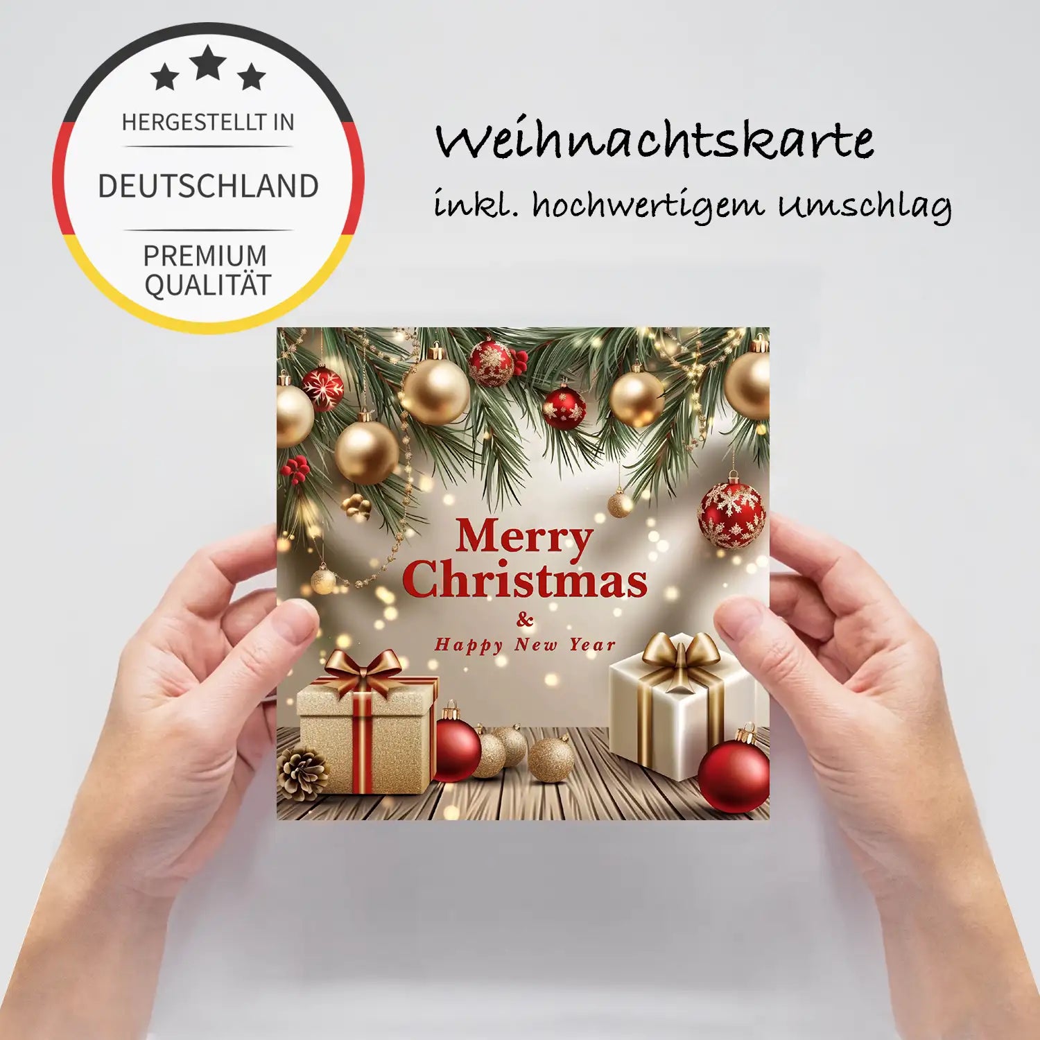 Festliche Weihnachtskarte - Klappkarte - 14,8x14,8cm - Merz Designkarten