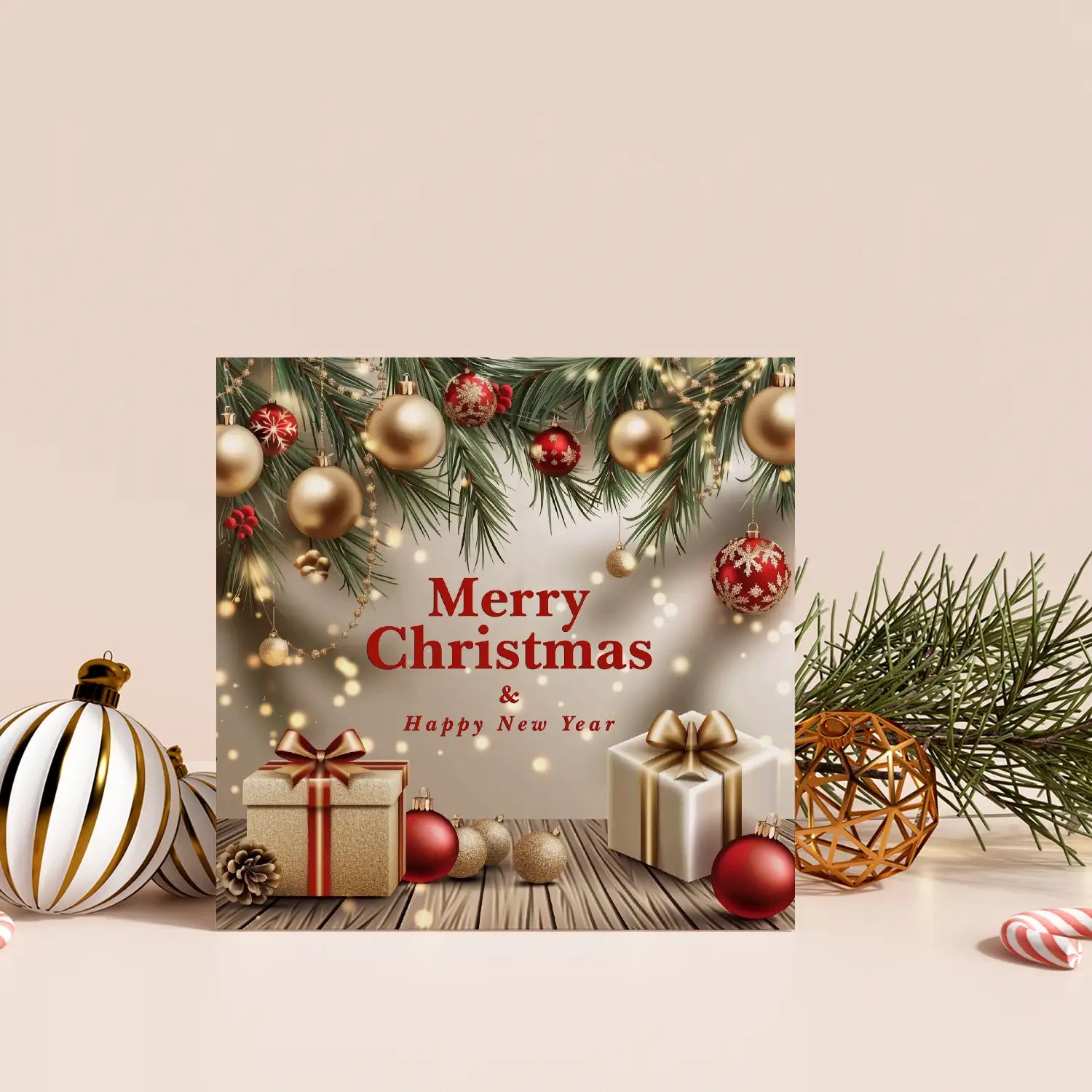 Festliche Weihnachtskarte - Klappkarte - 14,8x14,8cm - Merz Designkarten