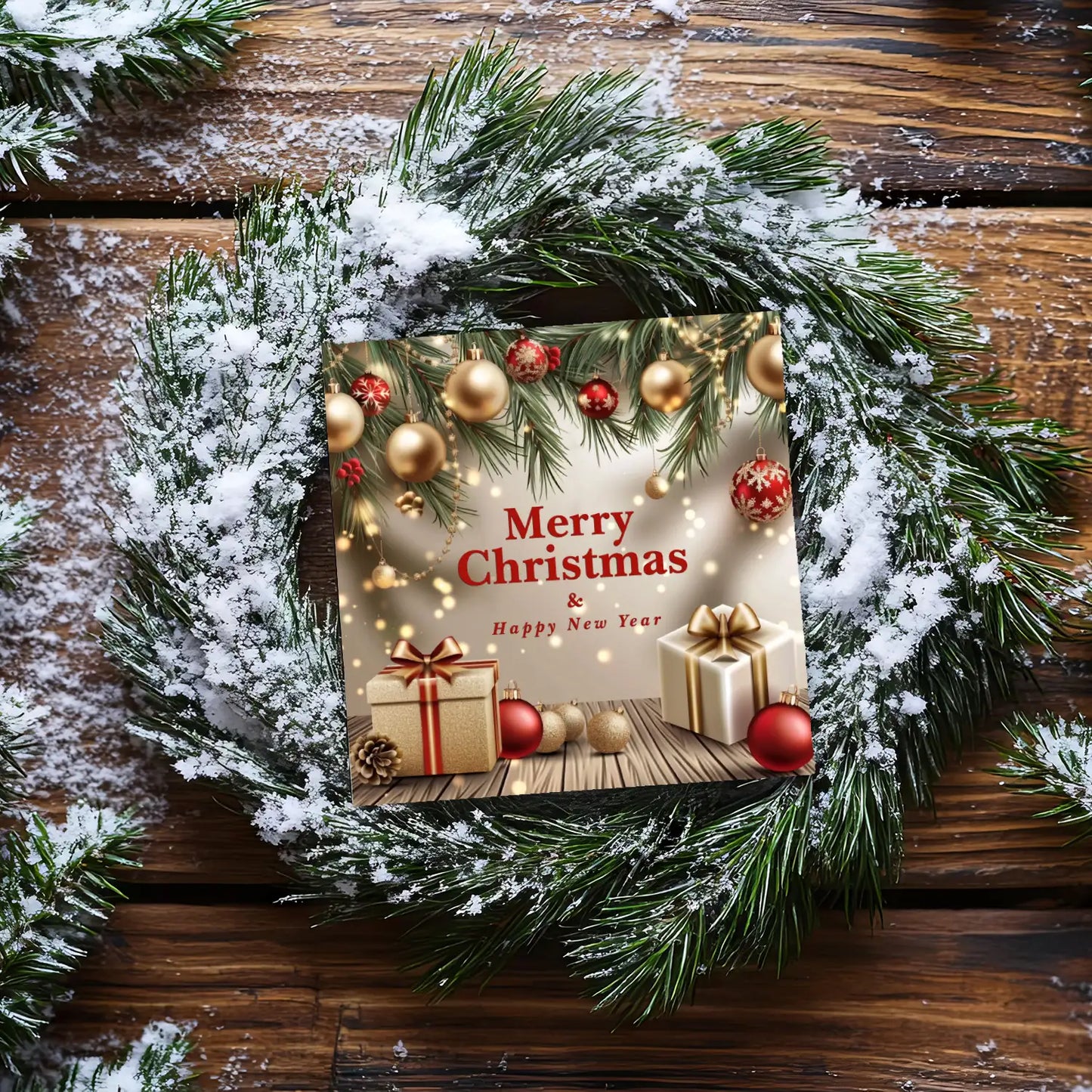 Festliche Weihnachtskarte - Klappkarte - 14,8x14,8cm - Merz Designkarten
