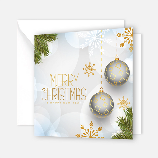 Moderne Weihnachtskarte - Klappkarte mit weißem Kuvert 14,8x14,8cm