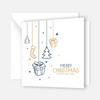 Weihnachtskarte in dezenten Farben + Kuvert  - Klappkarte