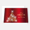 Edle Weihnachtskarte in rot und gold - Klappkarte mit Kuvert
