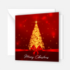 Edle, quadratische Weihnachtskarte in rot und gold - Klappkarte mit Kuvert