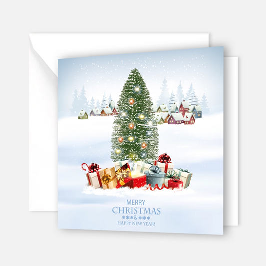 Quadratische, moderne Weihnachtskarte - Klappkarte - festliche Stimmung