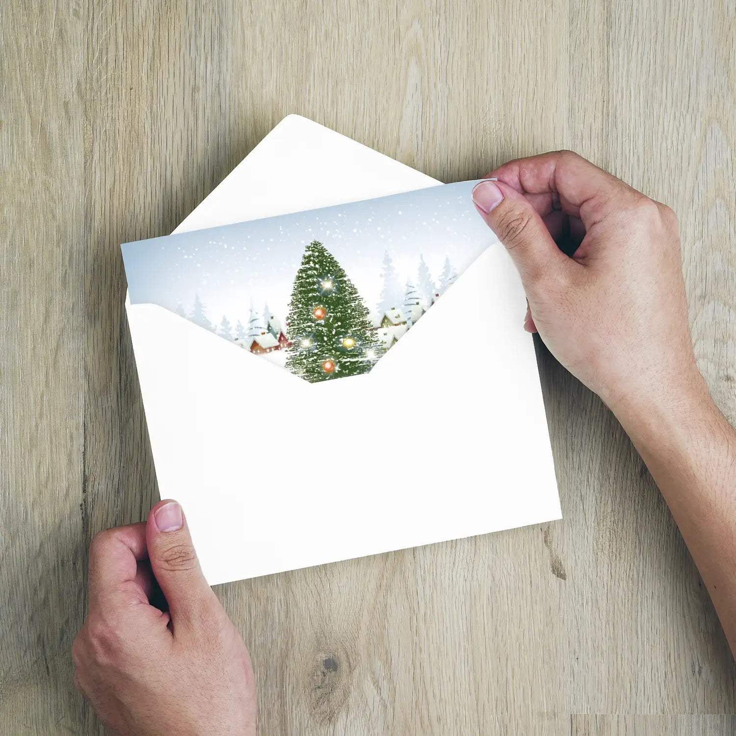 Quadratische, moderne Weihnachtskarte - Klappkarte - festliche Stimmung - Merz Designkarten