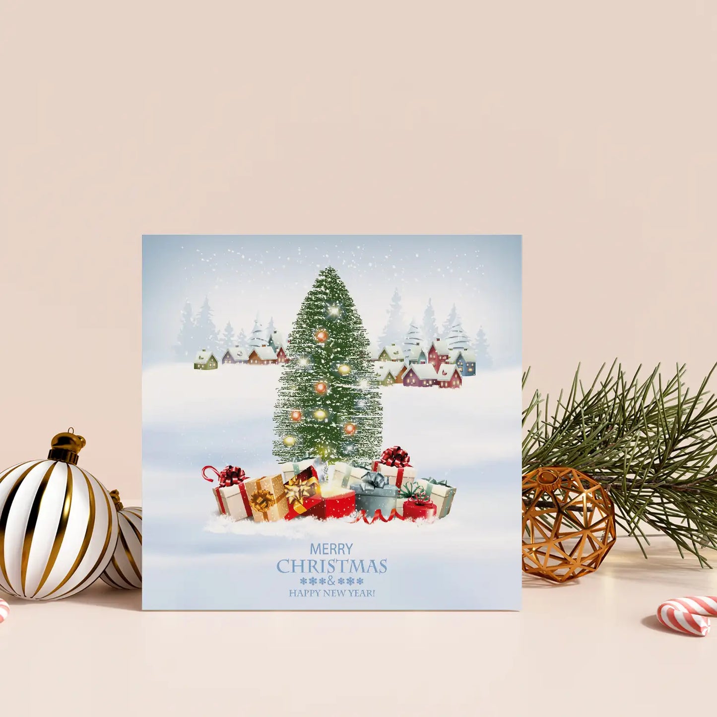 Quadratische, moderne Weihnachtskarte - Klappkarte - festliche Stimmung - Merz Designkarten