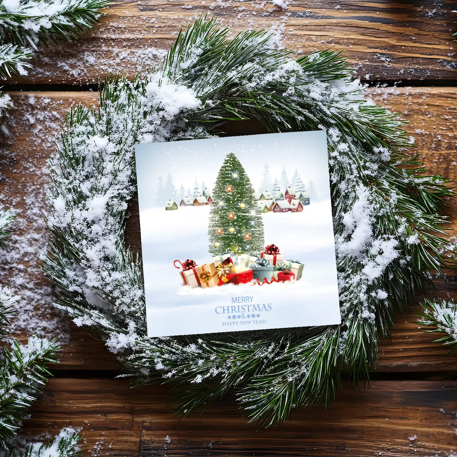 Quadratische, moderne Weihnachtskarte - Klappkarte - festliche Stimmung - Merz Designkarten