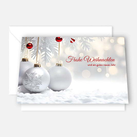 Edle Weihnachtskarte - Klappkarte mit weißem Kuvert