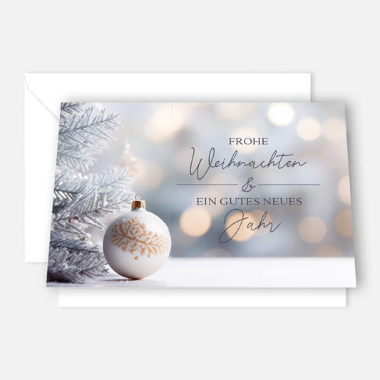 Edle Weihnachtskarte - Klappkarte mit weißem Kuvert