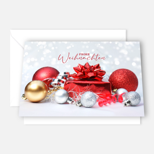 Edle Weihnachtskarte - Klappkarten mit Kuvert