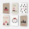 Modernes Weihnachtskarteset - 6 unterschiedliche Motive 10,5 x 14,8cm Klappkarten